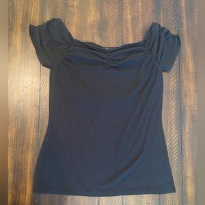 Express black off the shoulder top in size large.